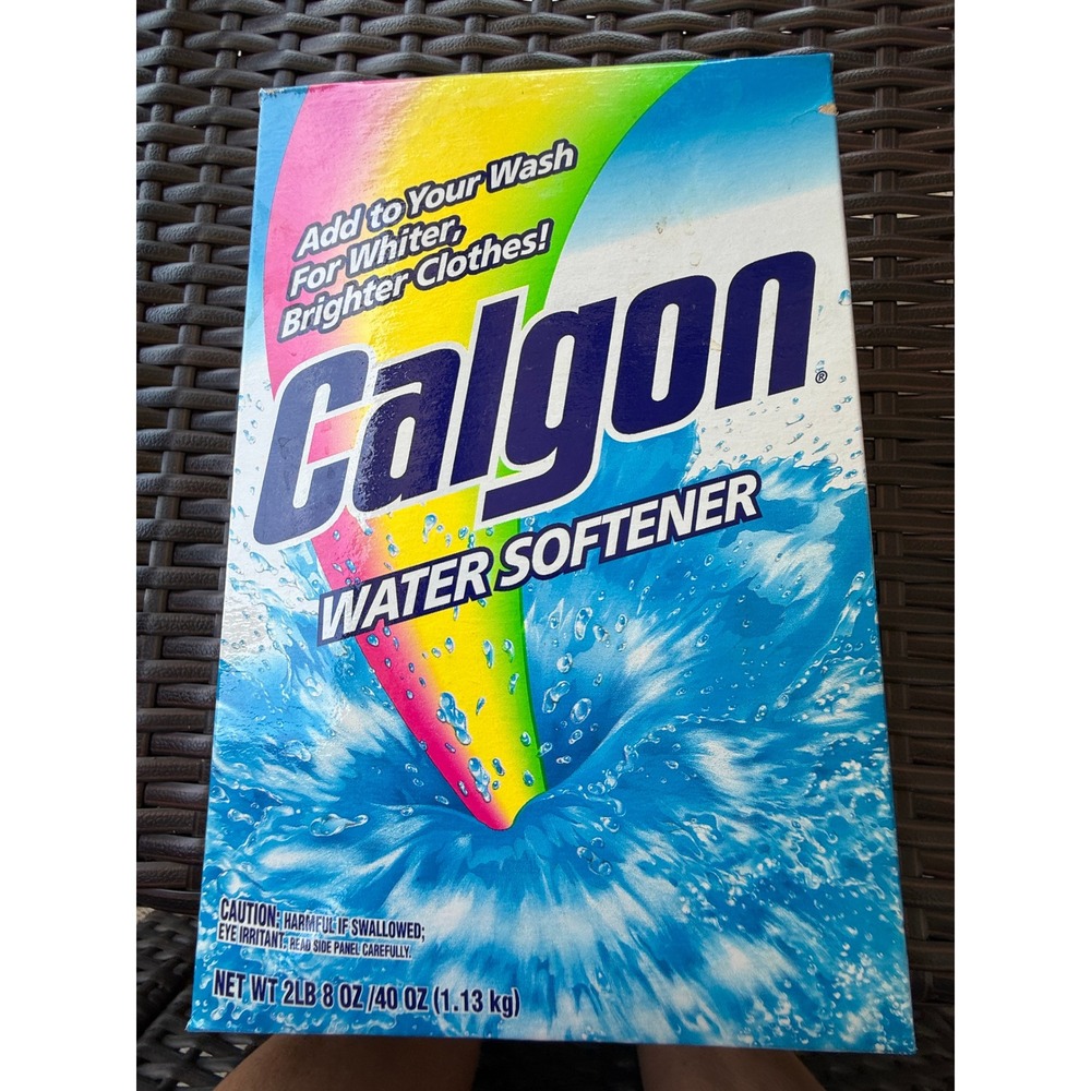 Vintage Calgon Water Softener Powder Laundry Detergent Booster 40 oz Box USA